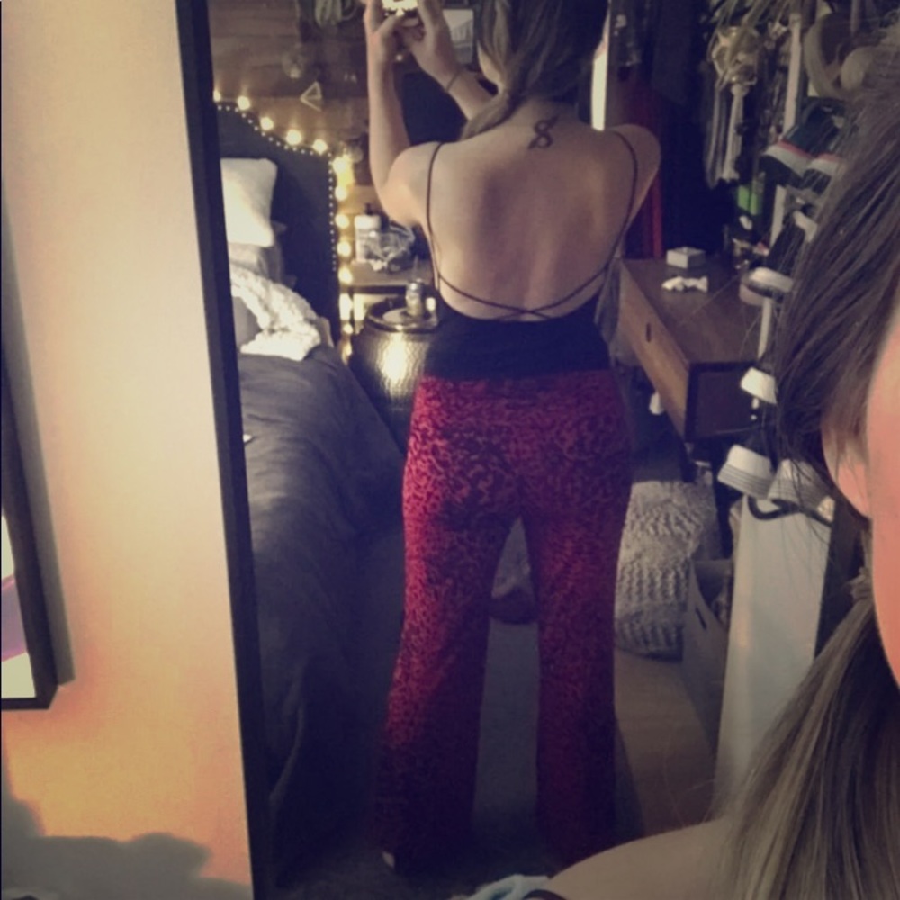 Red / Fuchsia ~ Leopard Stretchy Pants